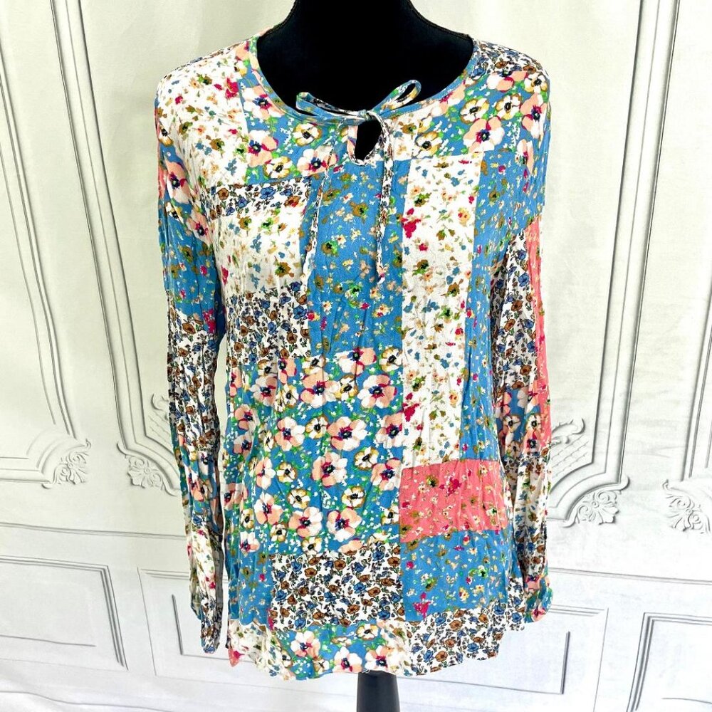 Floral Faux patch Rayon Blouse Breezy MEDIUM NorthStyle